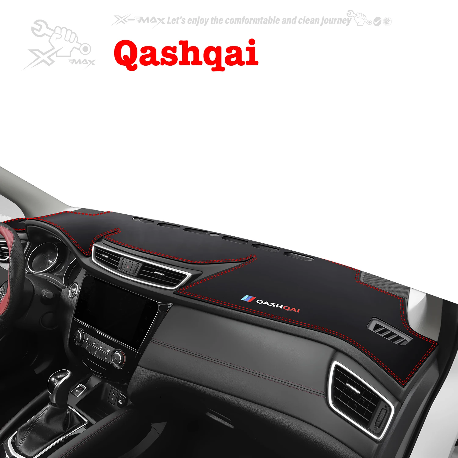 

Коврик для приборной панели автомобиля с левым рулем для Nissan Qashqai 2008-2024 Φ, центральный коврик для приборной панели, защита от солнца