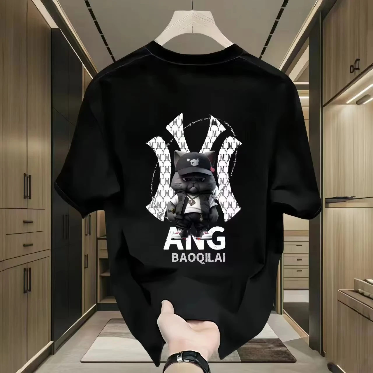 

2026 Модная весенне-летняя модная футболка из чистого хлопка с принтом, роскошные женские футболки с короткими рукавами на улице