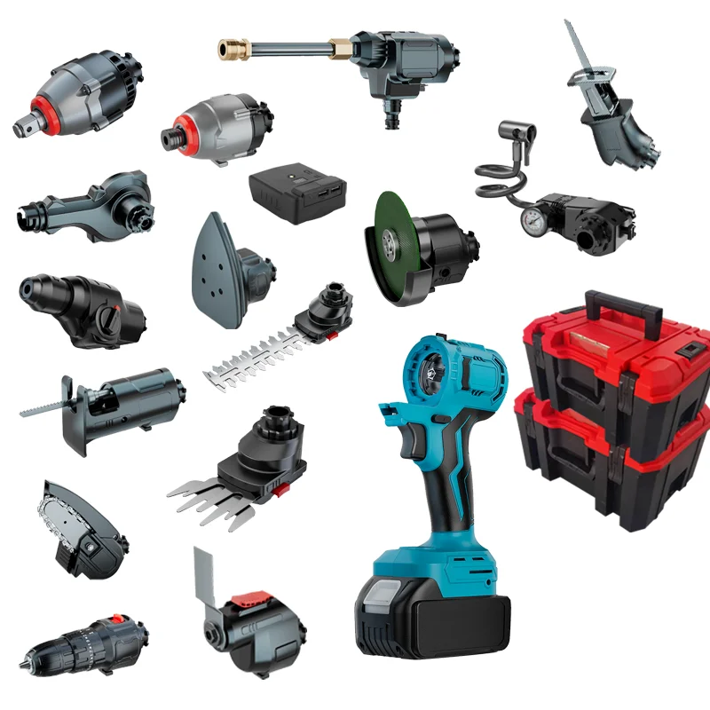 

18PCS 21v Multiple Power Tools Kits Rechargeable Lithium Brushless Drill Automotive Electrical Cordless Multi Tool Combo Kit