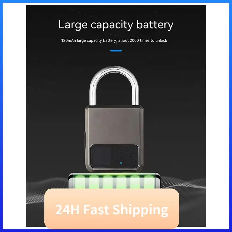 

Smart Portable Fingerprints Tuya APP Pad Lock With USB Key Support For Emergency Durable Easy Install (Champagne Gold)