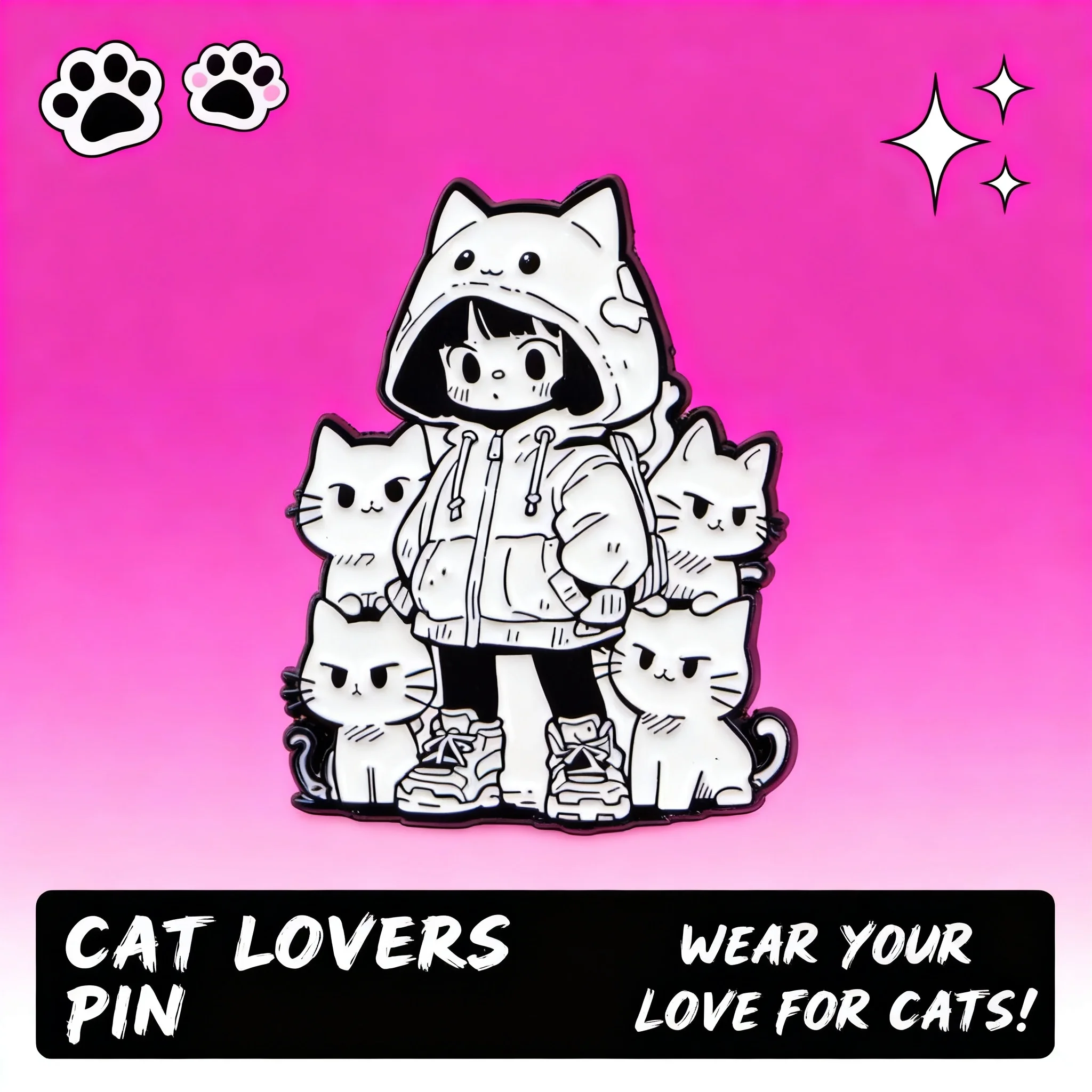

Милые эмалевые значки с котиками, значки с персонажами манги, мультяшные животные, украшения, аксессуары для косплея, подарки для вечеринок, игрушки для женщин и девочек, для рюкзаков