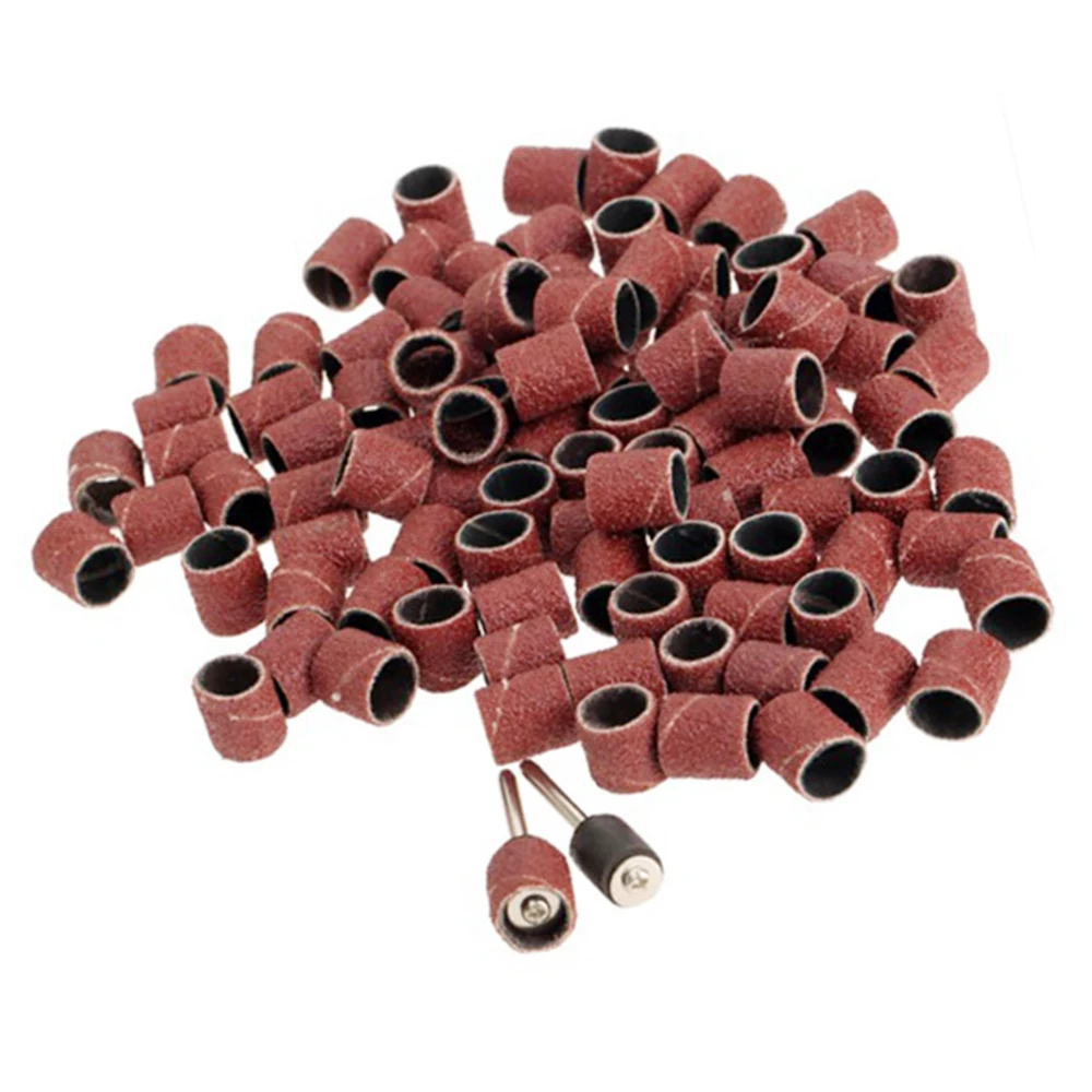 100pcs Sanding Sleeves 1/2 Sanding Paper Grinding Wheel Dremel Rotary Tool Sandpaper Abrasive Polishing For Woodworking