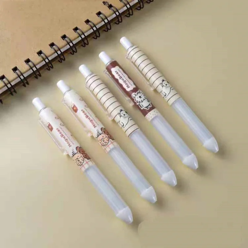 30pcs/lot Kawaii Bear Press Gel Pen Cute 0.5mm Black Ink Signature Pens Promotional Gift Office School Supplies