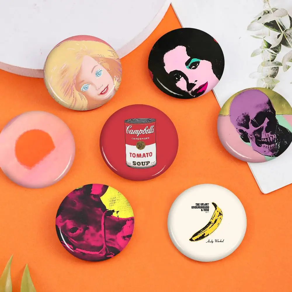 A-Andy W-Warhol Anime Button Pin Handmade Brooch for Clothes Cartoon Badge Backpack Decoration Jewelry Accessories