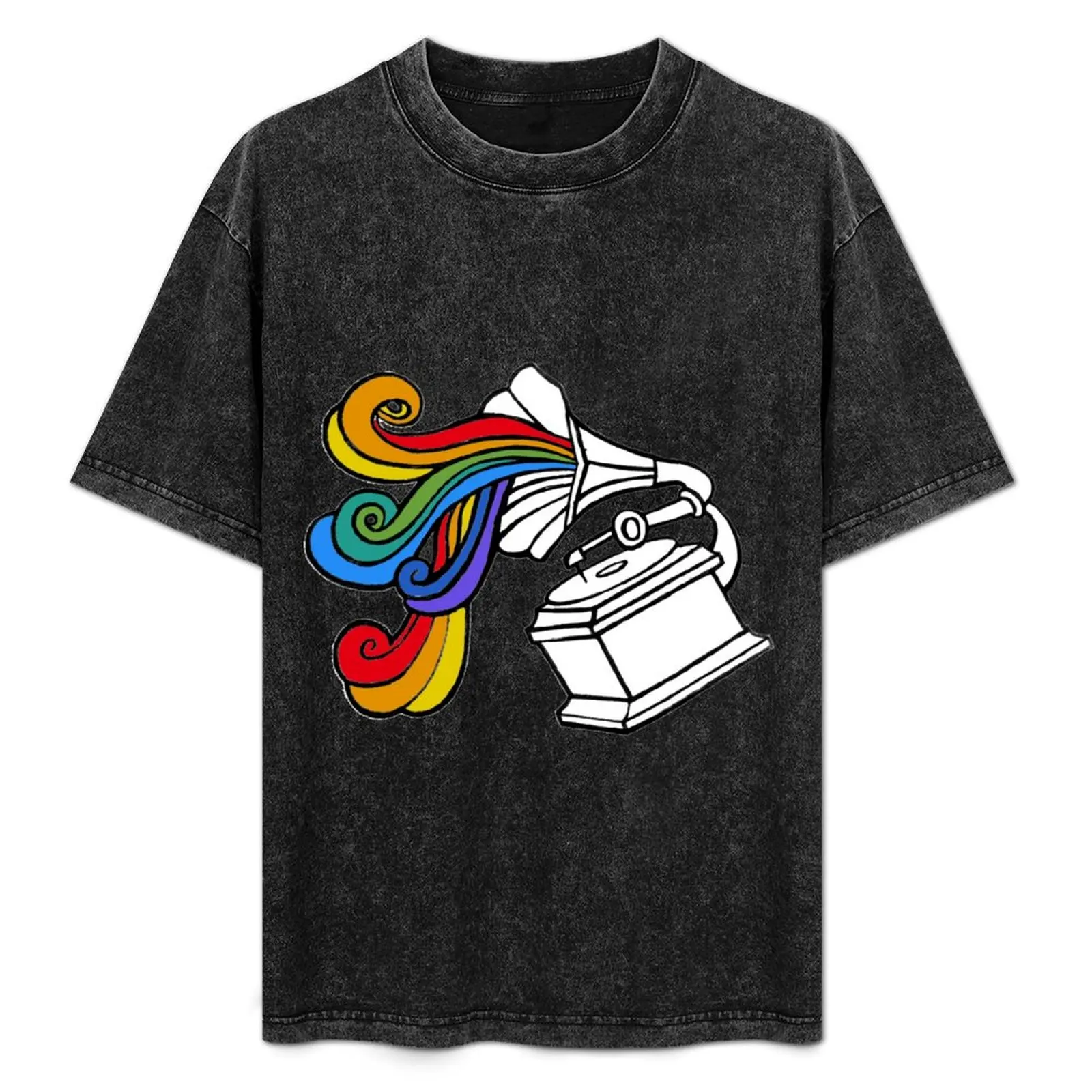 

Gramophone Rainbow T-Shirt Work Utility Short Sleeve Shirt