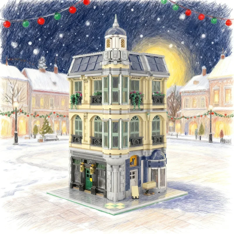 

3473pcs MOC The Music Store Modular Streetscape Model Building Blocks Architecture Toys Christmas Gifts Education Kids