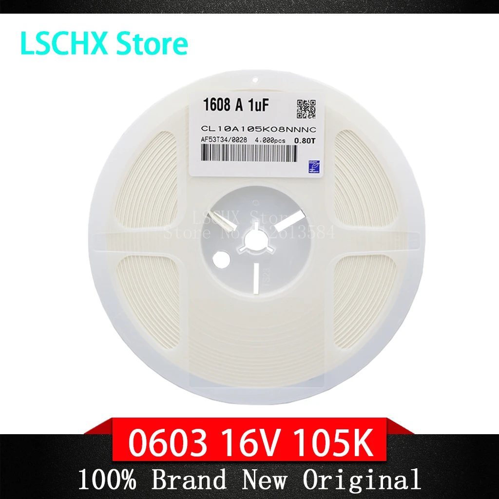 4000pcs/Reel 0603 1uF 105  6.3V 10V 16V  25V 50V X5R  SMD Capacitor Original New