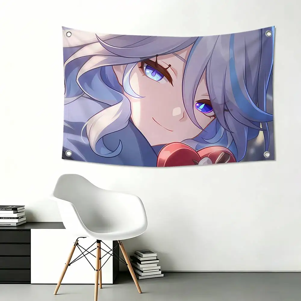 F-Furina Genshin Impact Flags Wall Hanging Tapestry Outdoor Garage Room Decorative flag Background Blanket 2