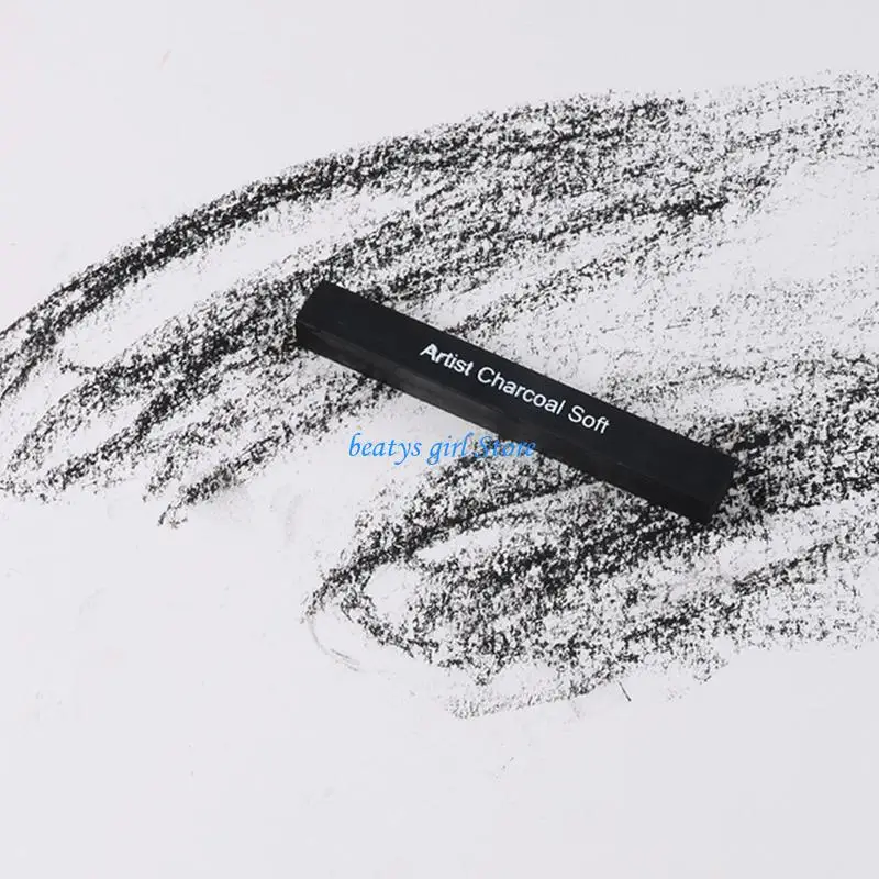 C7AB Drawing Charcoal Sticks Square Black Sketch Pencil for Art Student Child Present