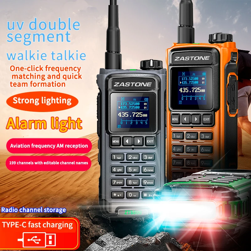 ZT-8800 Kids Multi Band Outdoor Walkie Long Range Two-way Radio IPX5 Waterproof 4W 199CH Aviation Frequency Portable