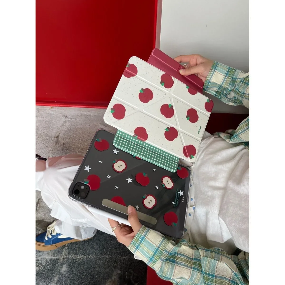 Ins Cute Red Apple Star Tablet Case For iPad Pro 11 12.9 13 