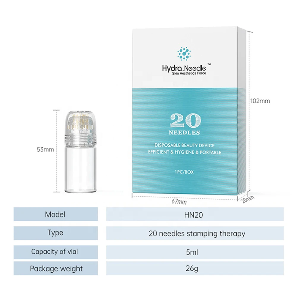 Hydra.Needle 20 Pin Titanium Professional Microneedling Derma Stamp Serum Micro Needle Therapy Beauty & Skin Care Tools