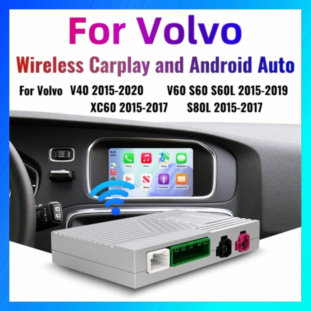Módulo AI Box Decoder Wireless Carplay Android Auto para Volvo XC60 XC70 S60 S80 V60 V70 V40 com Suporte para Câmera