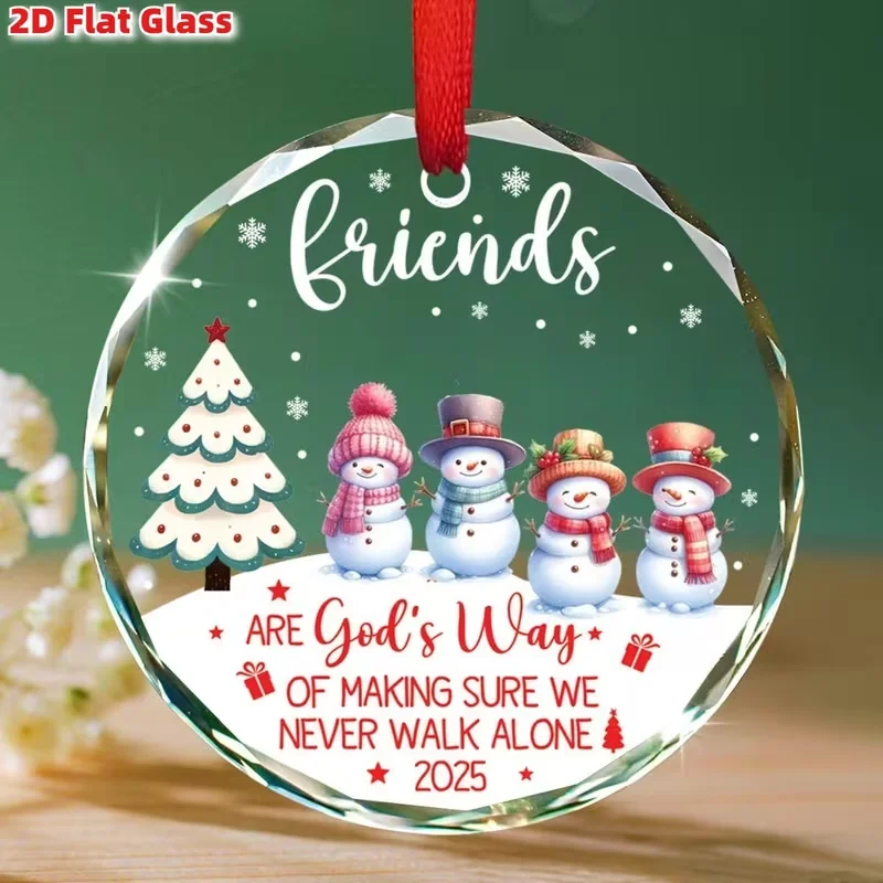 

2D самолет, милые стеклянные украшения - 8х8 см (8 см круглый) Памятные предметы на Рождество и День святого Валентина, День Благодарения, можно повесить