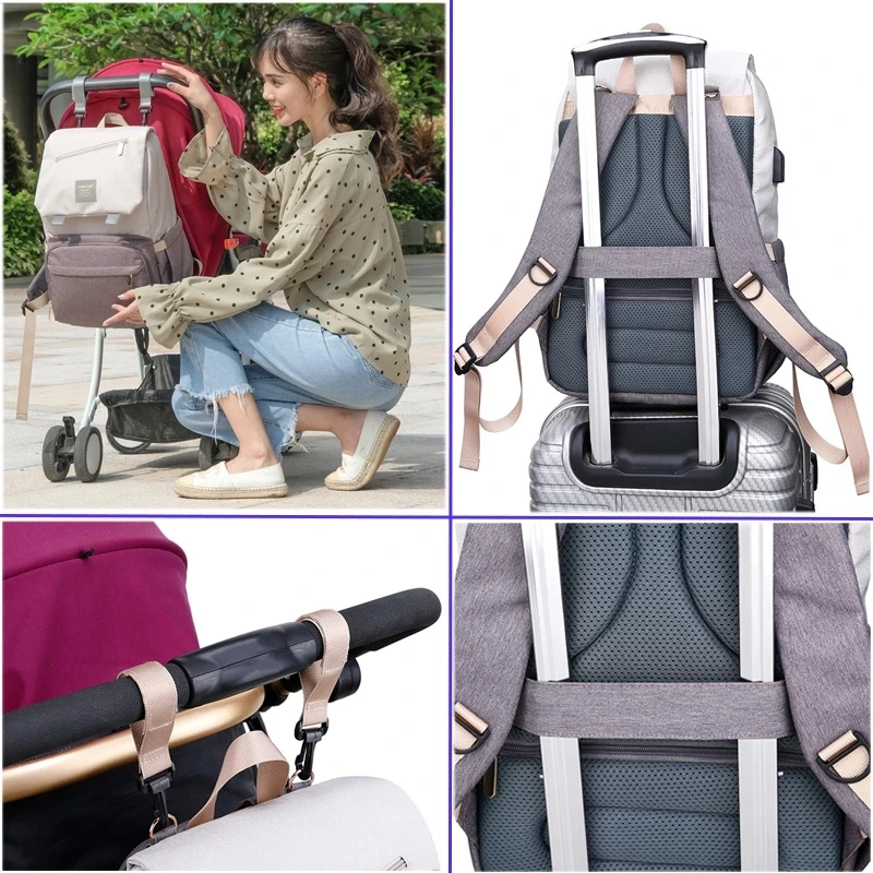 New Hot Selling Multifunctional Waterproof Fabric Baby Diaper Bag Backpack for Mommy Mummy Mom Mother with Large Capacity Travel