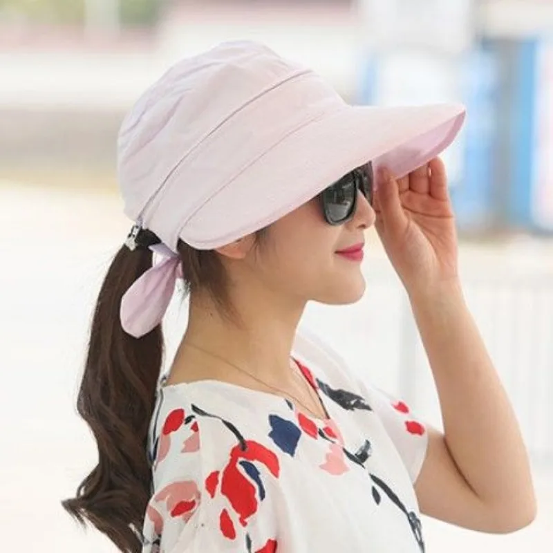 Gorras 여름모자 Sunscreen Folding Dome Outdoor Beach Travel Hiking Hats Sun Hat Women Anti-Uv Female Visors Caps Golfing Cycling 모자