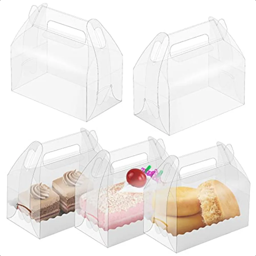 

15 Pack Clear Gable Bakery Gift Boxes with CardboardCandy Treat Gift Box for Party Pastry Treat Dert s Birthday Holiday Christm