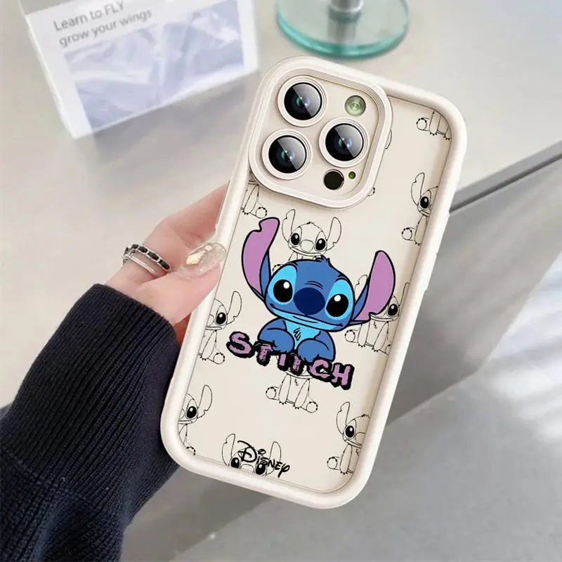 Чехол для Apple iPhone 11 15 Pro Max 14 Plus 13 12 Mini противоударный защитный бампер Funda Phone Cover Stitch Disney Cute Shell