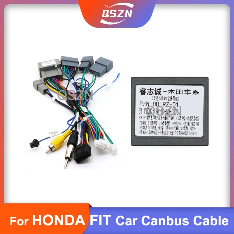 Android Canbus box HD-RZ-01 Adaptor for Honda Fit 2014 Wirng Harness Cable Car Radio Multimedia Navigatie DVD