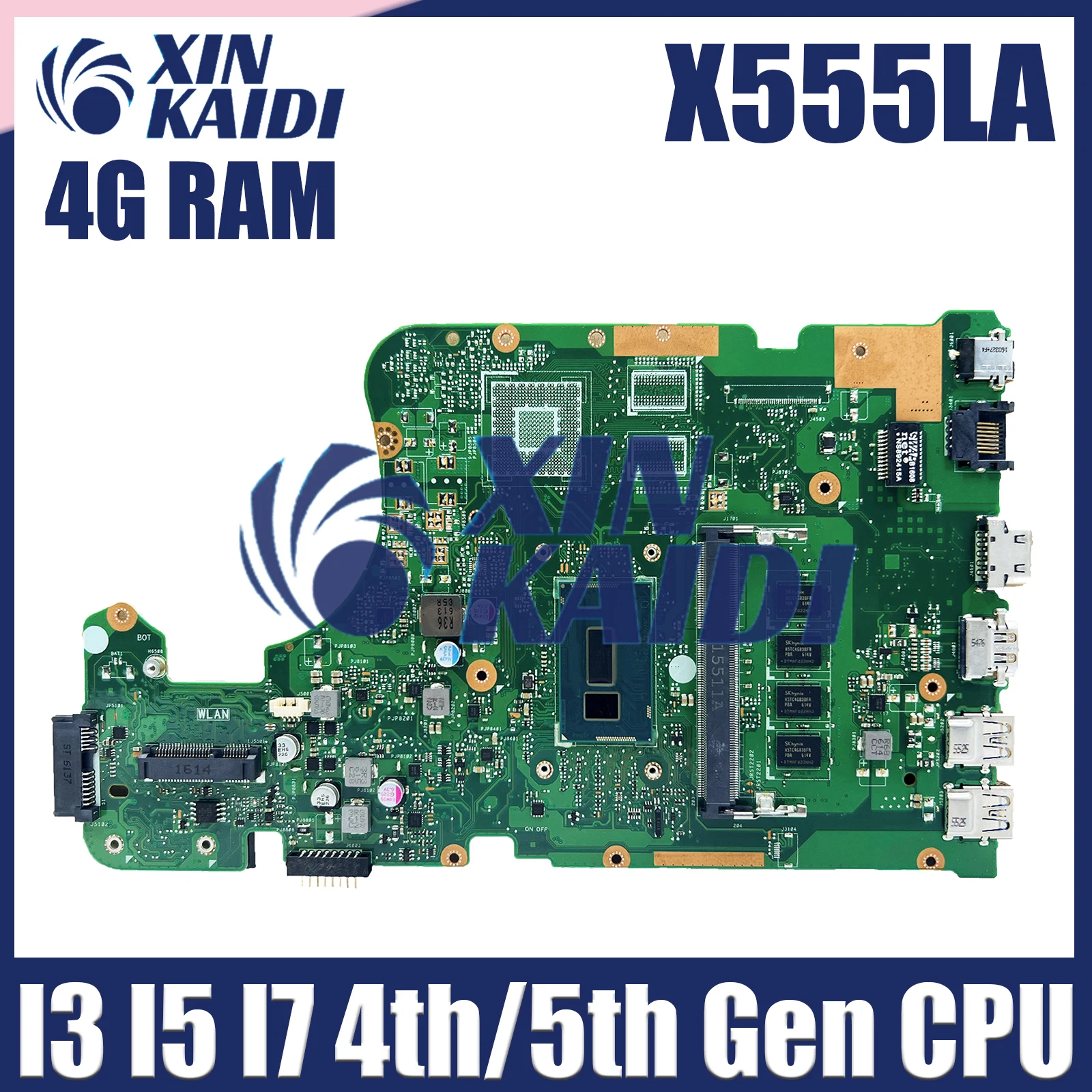 

Материнская плата X555LA для ASUS X555LAB A555LA K555LA F555LA X555LD X555LB, материнская плата для ноутбука I3 I5 I7, процессор 4-го/5-го поколения, 4 ГБ ОЗУ