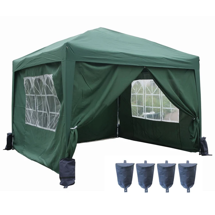 3x3 Foldable Trade Show Tent Water-Proof Anti-Tear Canopy Sunshade Church Window Design for Outdoor Camping 4-6 Person Capacity