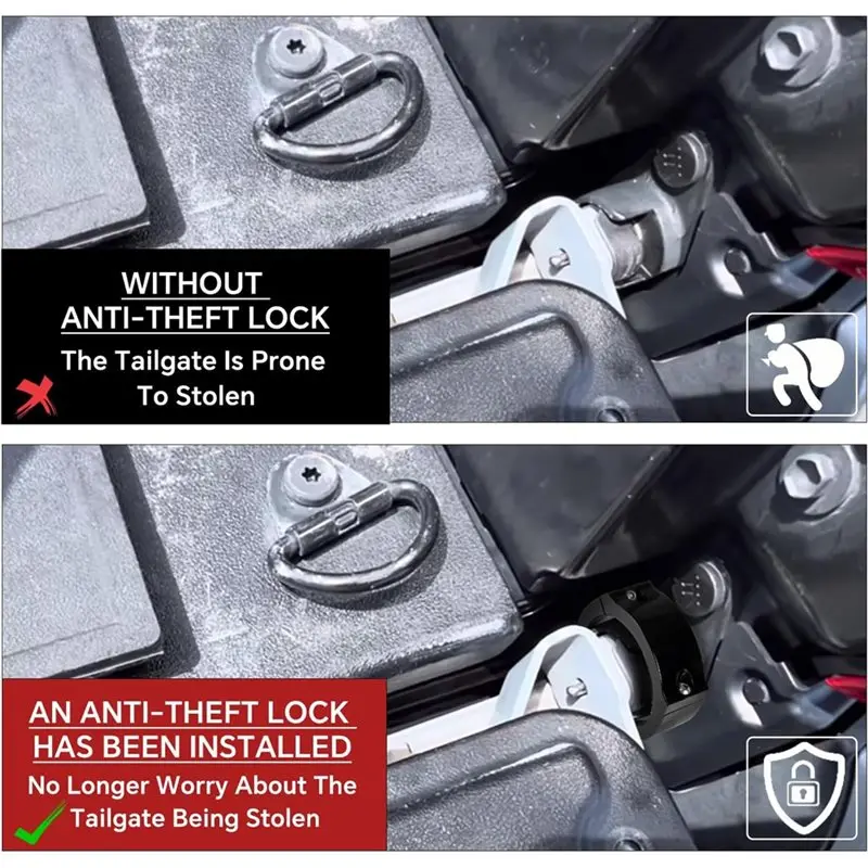 الباب الخلفي قفل مضاد للسرقة لتويوتا تاكوما 2016-2023 شاحنة السرير مفتاح قفل أجهزة الأمن الملحقات