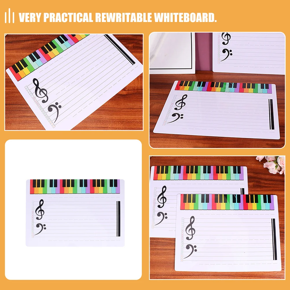 3pcs Reusable Writable Music Whiteboard Lightweight Portable Erasable Stave Whiteboard For Home School Classroom Use