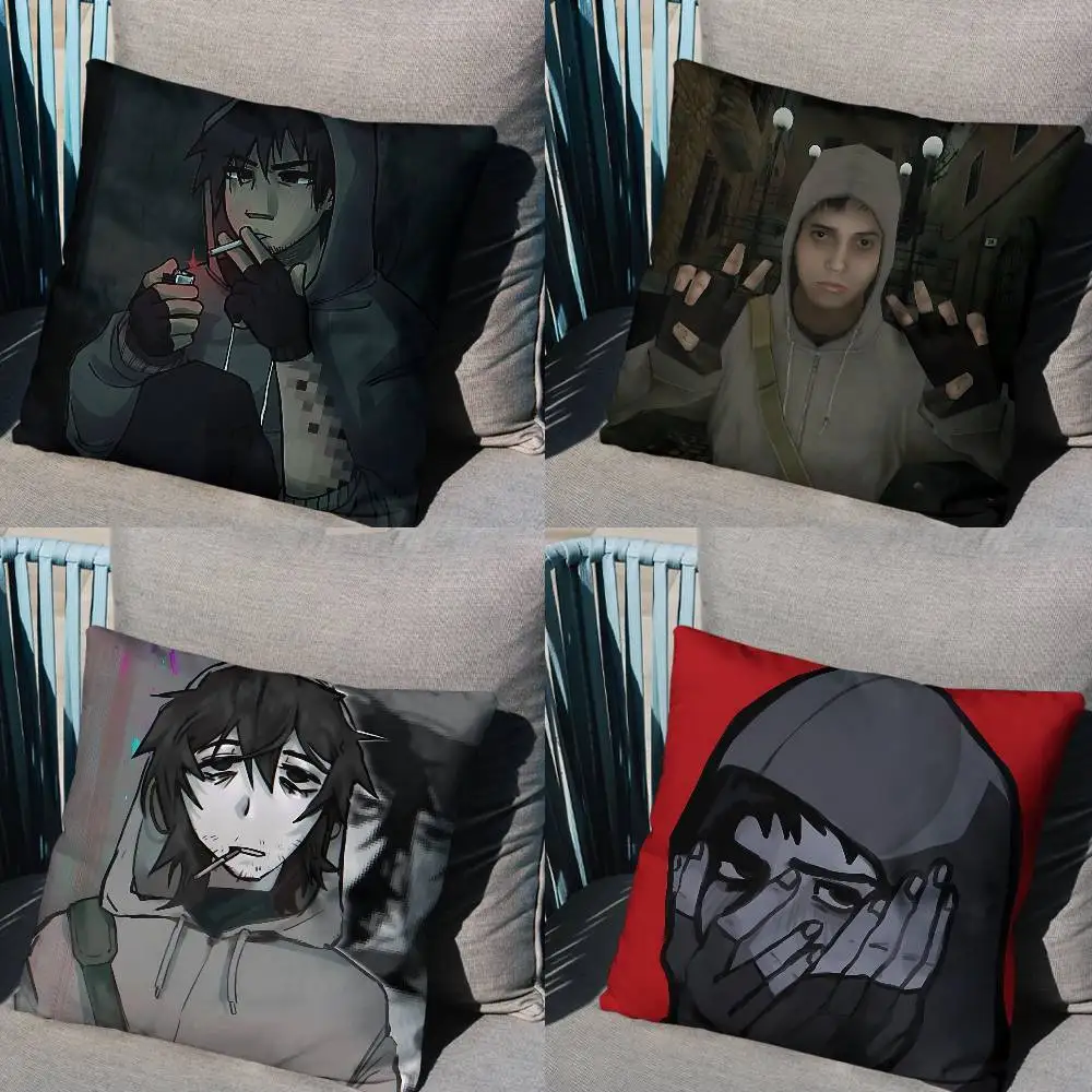 

game Bookworm Cry of Fear Cushion Cover Suitable For Sofa Car Bedroom Office Cushions Decorative Pillow Case