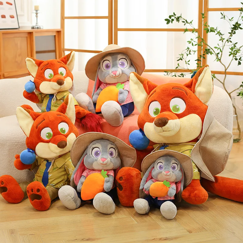 

40/50/60cm Zootopia Judy Nick plush pillow Toy Kawaii Stuffed Doll Cartoon Anime Animal cushion Fluffty Home Decor Kid Gifts
