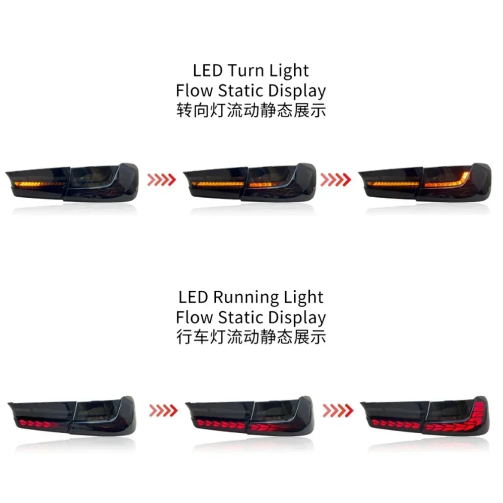 2pcs OLED GTS Tail Lights For BMW 3 Series G20 M3 G80 330 340i 320i 325i 2019-2023 Taillamp Taillight Rear Lamp Full LED Dynamic view 3