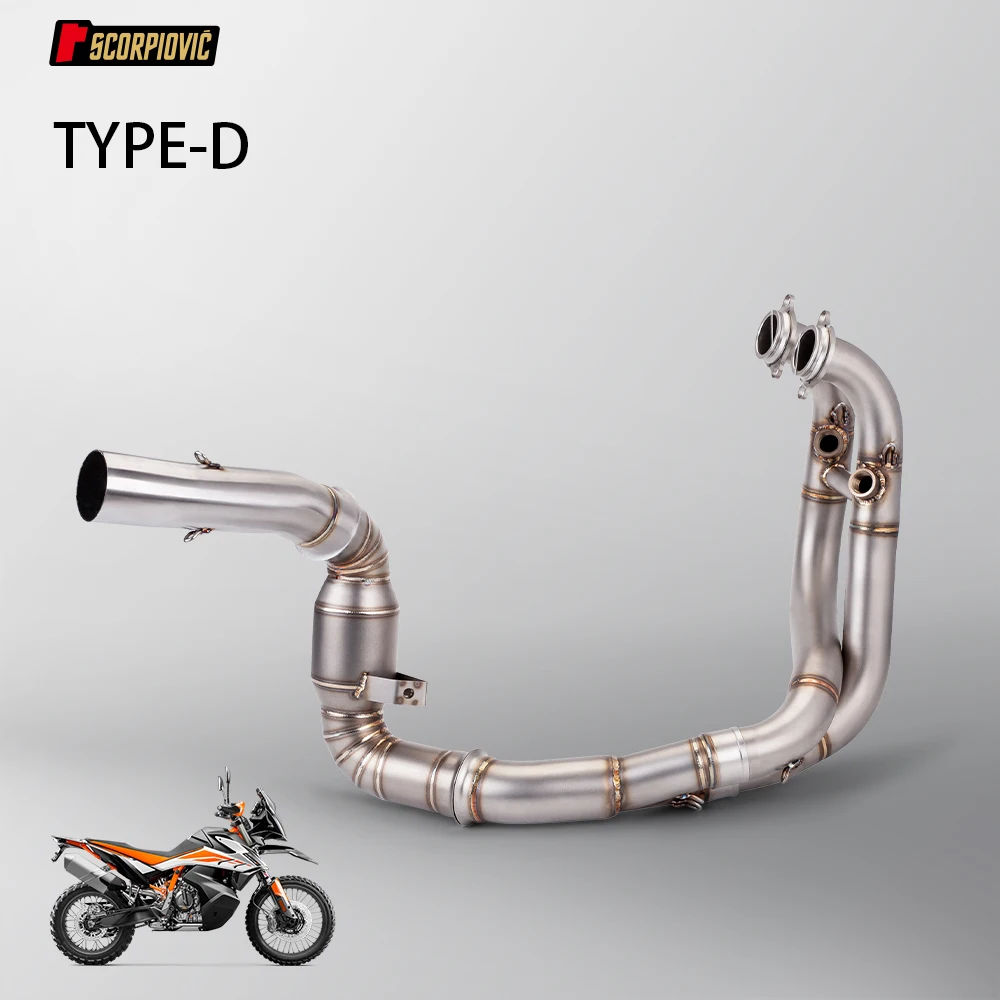 For DUKE 790 890 Adventure R Rally 2018 - 2022 Motorcycle Exhaust Escape Stainless Steel Front Link Pipe Fits the 51MM Muffler