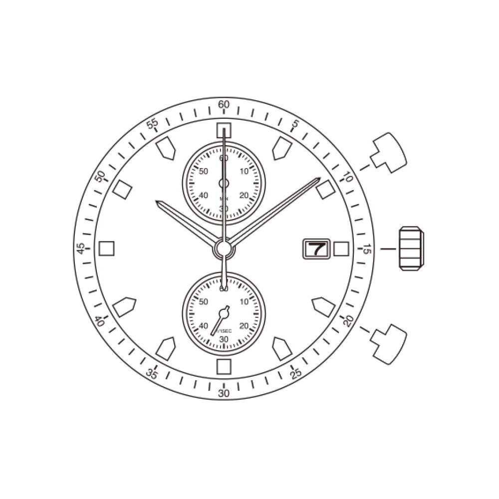 0s11 movement miyota 0S11-3 movement Chronograph movement japan movenment Can incorporate tachymeter function miyota OS11