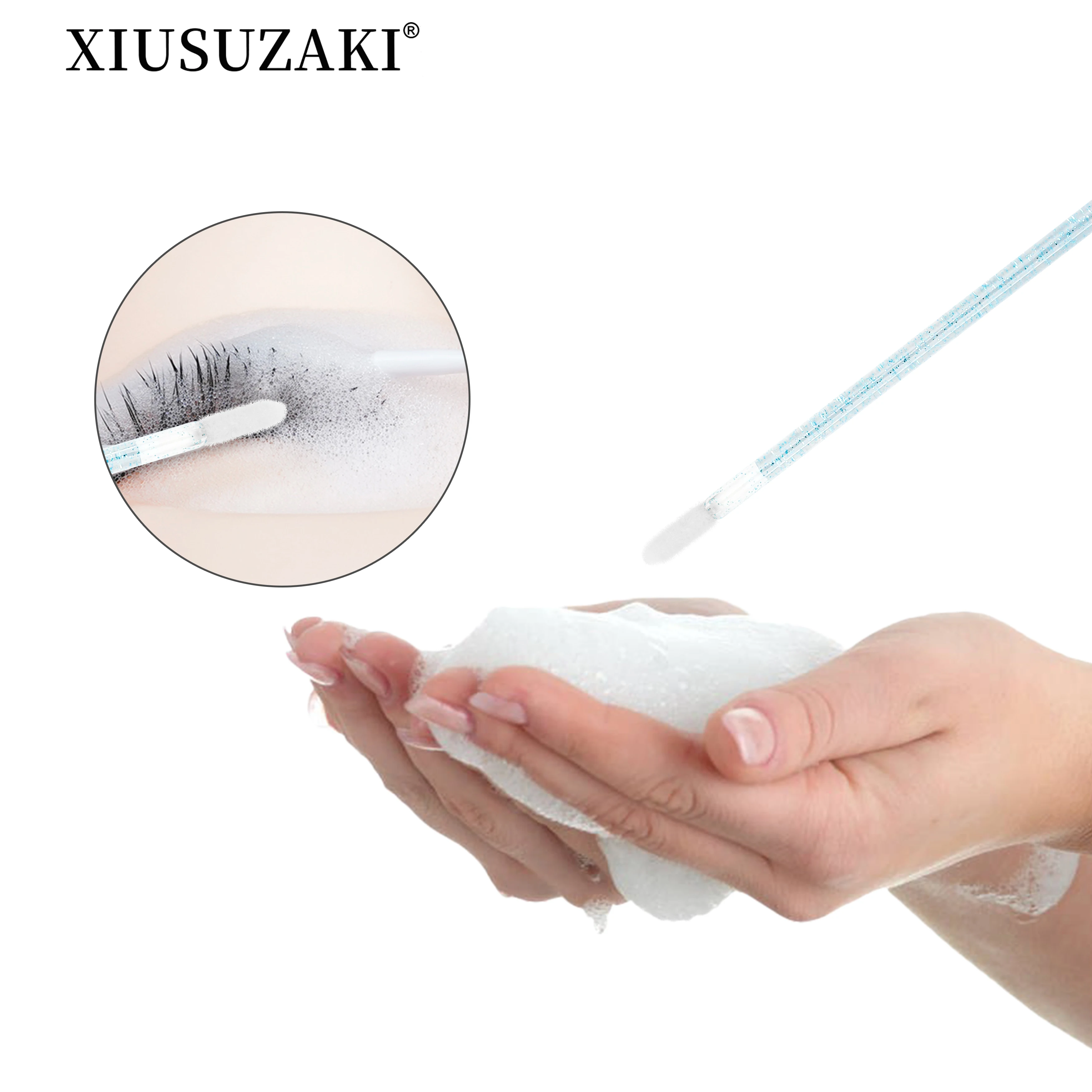 XIUSUZAKI 120ml Eyelash Extension Cleansing Mousse Shampoo Foam Pro Eyelash Cleaner bubble gentle non-irritation fast clean