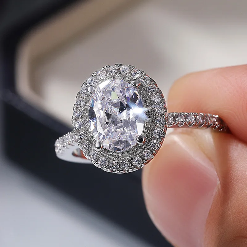 Women's Moissanite 925 Sterling Silver Ring, 1CT-3CT Options