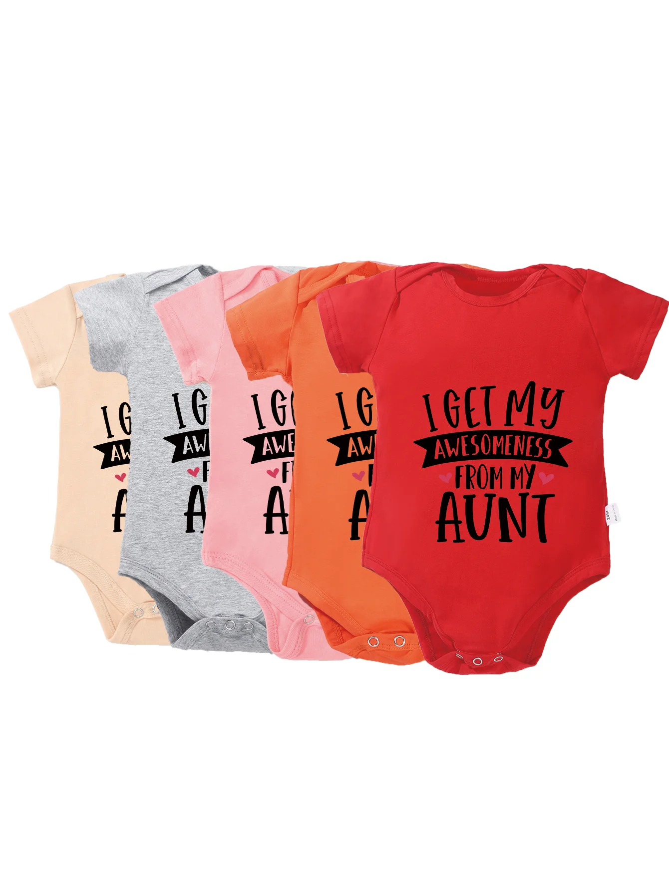 Newborn Short Sleeve 0-24M I Got Awesomeness From My Aunt Print Toddler Rompers Cute Infant Bodysuit Jumpsuit Fashion Clothes