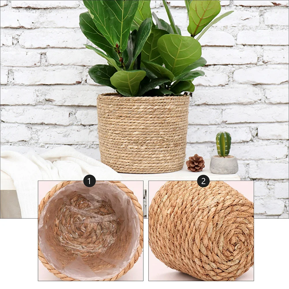 

1pc Straw Woven Plant Holder 10.6 Inch Natural Weaving Basket For Indoor Flowerpot Decorative Flower Container Woven Planter