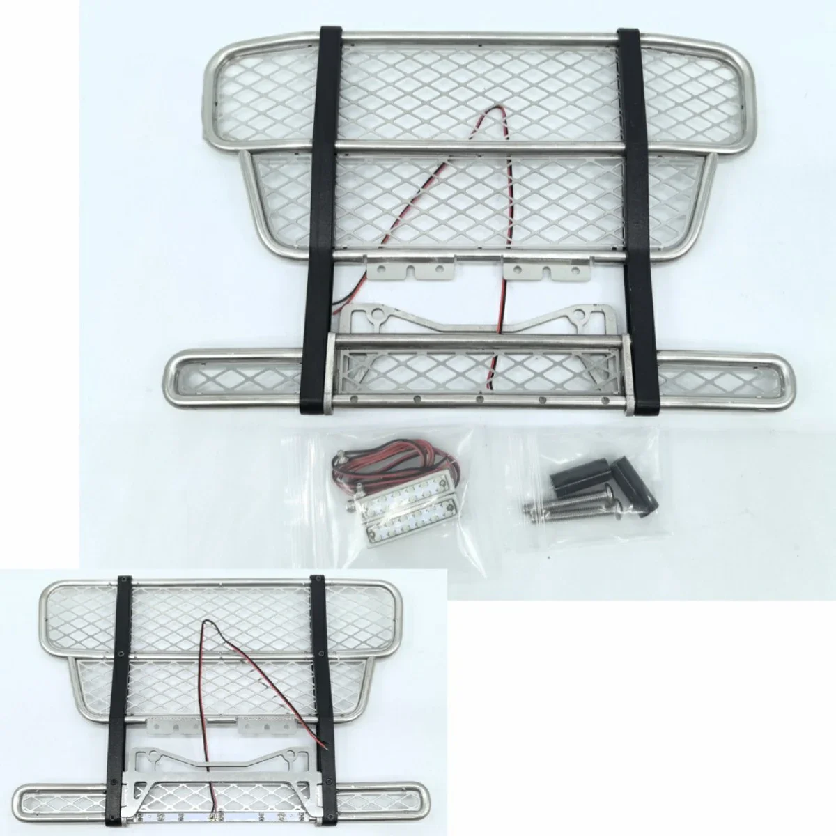 1 Set voorbumper voor botsingspreventie met verlichting voor 1/14 Tamiya RC vrachtwagen voor Scania 770S 3363 voor Volvo FH16 voor MAN