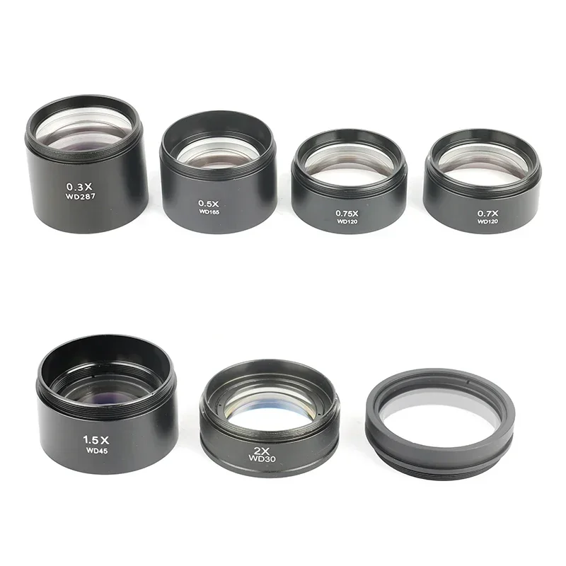 0,3X/0,5X/0,7X/0,75X/1,5X/2X Trójokularowy lornetka Stereoskopowy mikroskop Pomocniczy obiektyw M48 Mocowanie Barlow Glass