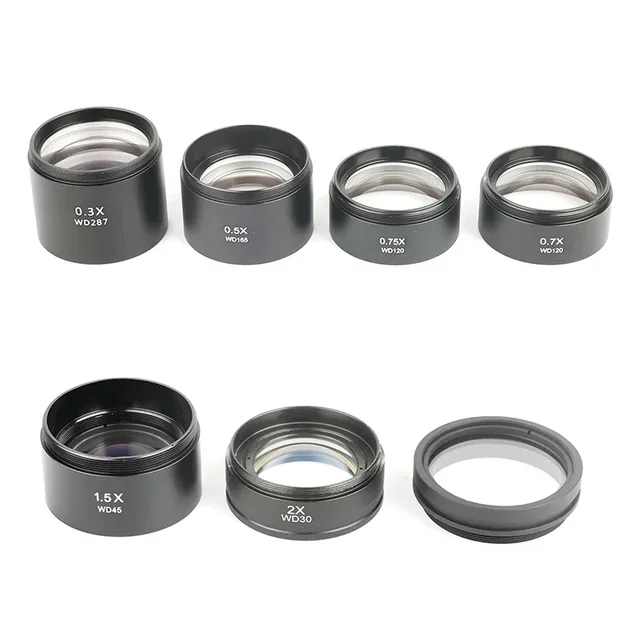 0,3X/0,5X/0,7X/0,75X/1,5X/2X Trójokularowy lornetka Stereoskopowy mikroskop Pomocniczy obiektyw M48 Mocowanie Barlow Glass