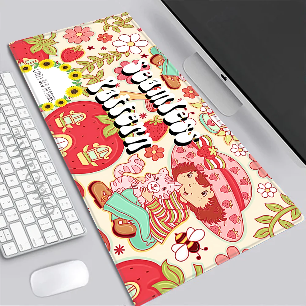 Strawberry-shortcake girl Mousepad HD Printing Computer Gamers Locking Edge Non-slip Mouse Pad XXL90x40cm Keyboard PC Desk Pad