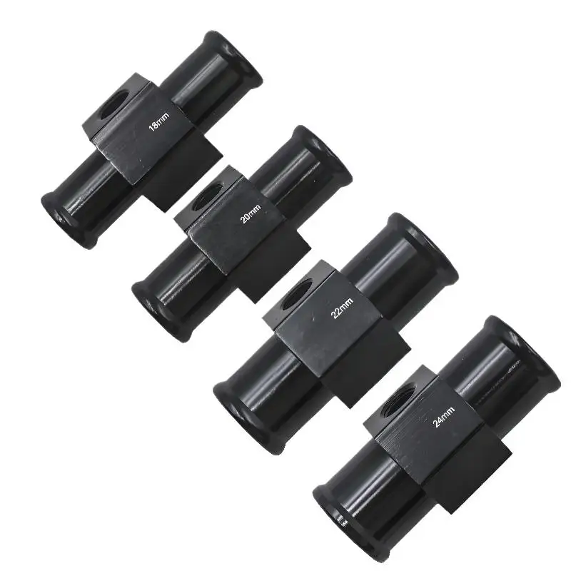 

HOT! Black Water Temp Gauge Radiator Temperature Water Temp Joint Pipe Sensor 18MM 20MM 22MM 24MM Hose Adapter