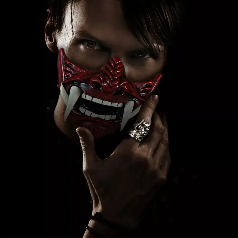 Halloween Japanse Samurai Oni Demon Masker Plastic Maskers Party Kostuum Rekwisieten Demon Samurai Cosplay Horror Prajna