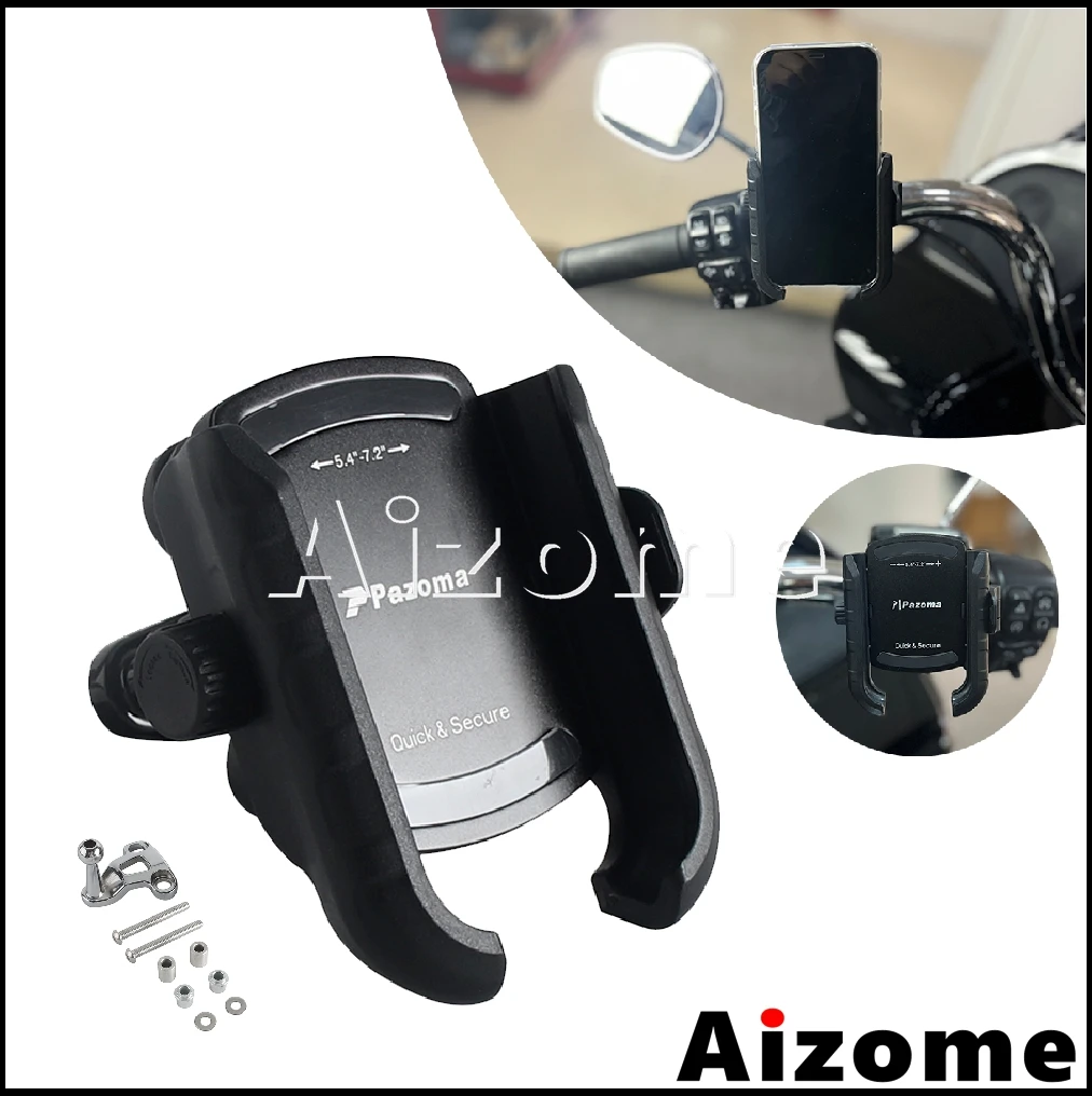 

5.4-7.2inch SmartPhone Ball-Tipped Mount Holder For Harley Road Glide 13-25 Motorcycle Mobile Cell Phone Stand Non-slip Bracket