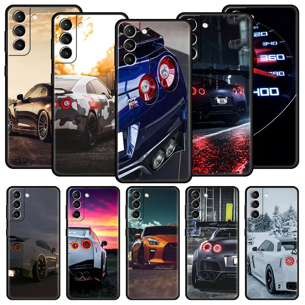 

GTR Sport Car Phone Case For Samsung Galaxy S23 S22 S21 Ultra S20 FE 5G S10 S9 S24 Plus S10E Cover Black Silicone Shell Coque