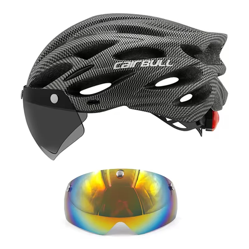 Cairbull Fahrradhelme MTB Mountain Road Racing Fahrradhelm Leichter Atmungsaktiver LED-Sicherheits-Fahrradhelm 59-61cm Casco