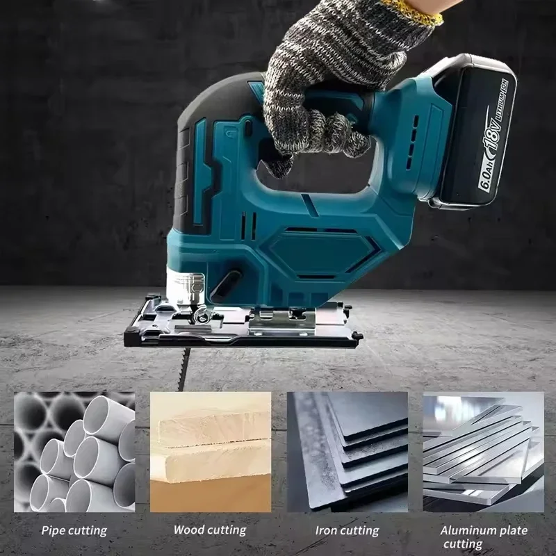 Passend für Makita DJV182Z Akku-Bürstenlos-Stichsäge, Elektrowerkzeug, 340 W, tragbarer elektrischer Schreiner-Stichsägeblatt und Zylindergriff