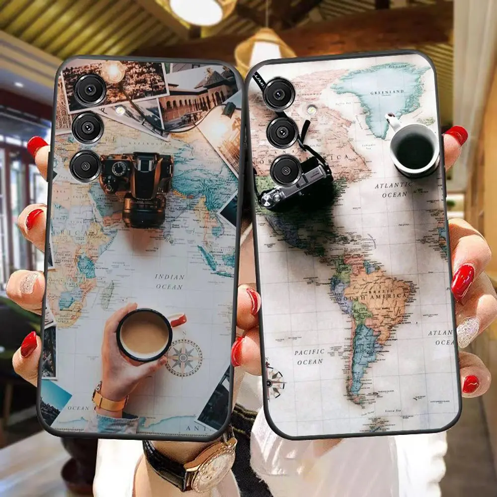 Phone Case For Samsung A07 A06 A05S A04 A03S A10 A12 A13 A21S A24 A30 A50 A60 NOTE 10 20 M16 M33 M53 Cover Travel Airplan Plane