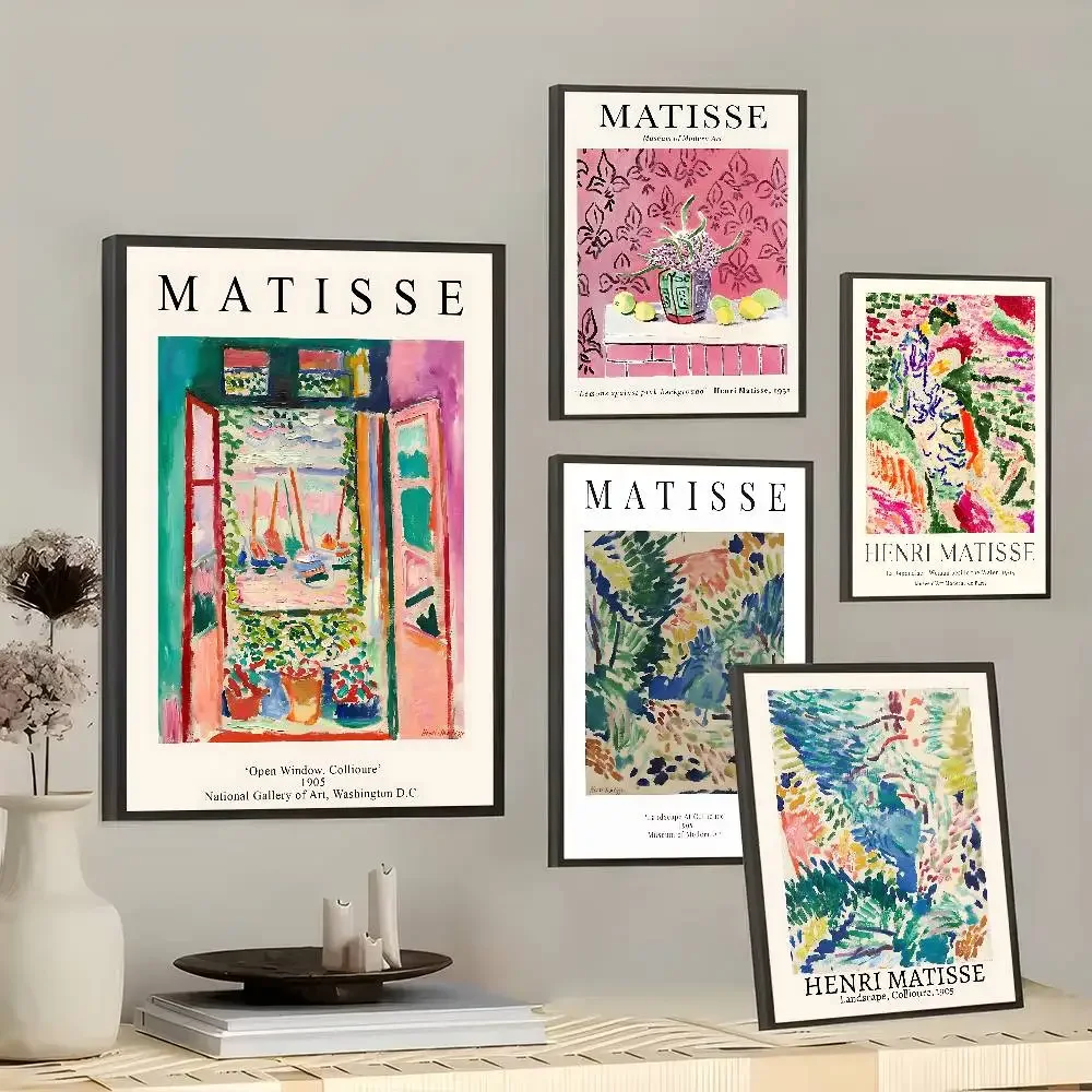 Vintage Henri Matisse Retro Vintage carteles adhesivos Vintage habitación hogar Bar cafetería decoración de la habitación