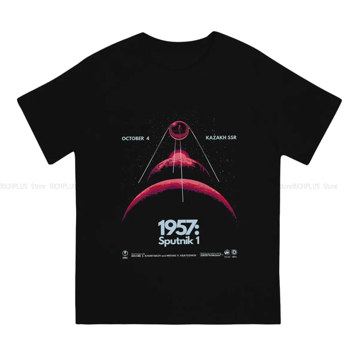 Camiseta especial Sputnik para adultos, camisa informal de poliéster, URSS rusa, CCCP, 1957