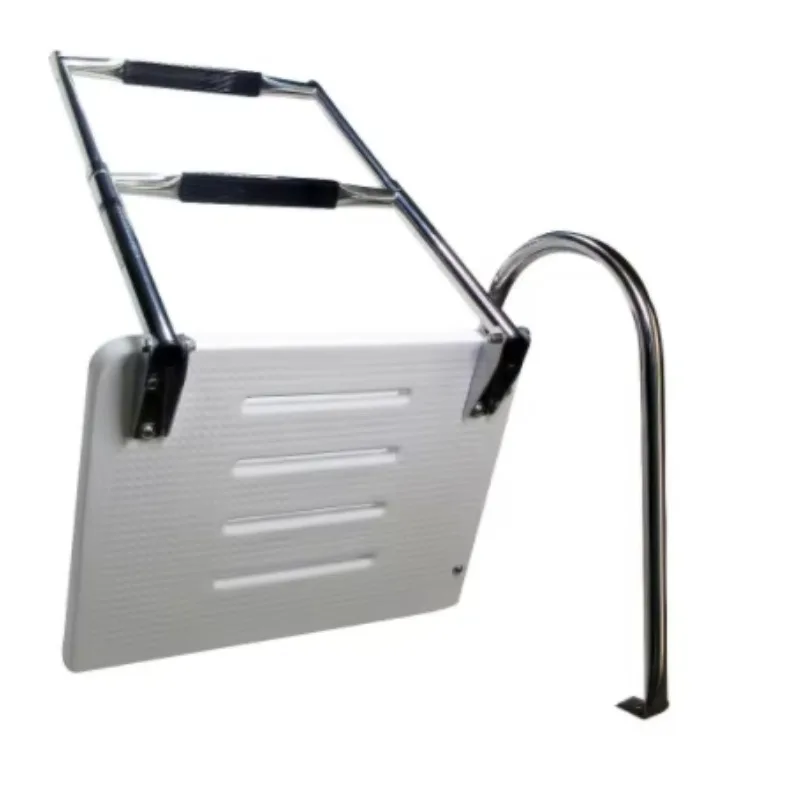 Boat Outboard Fiberglass Swim Platform 2-Steps Telescopic Ladder